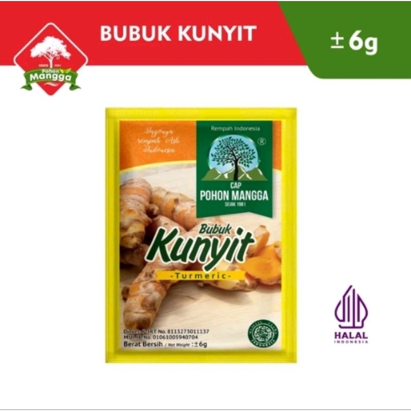 

Kunyit Bubuk cap Pohon Mangga 6g Rentengan