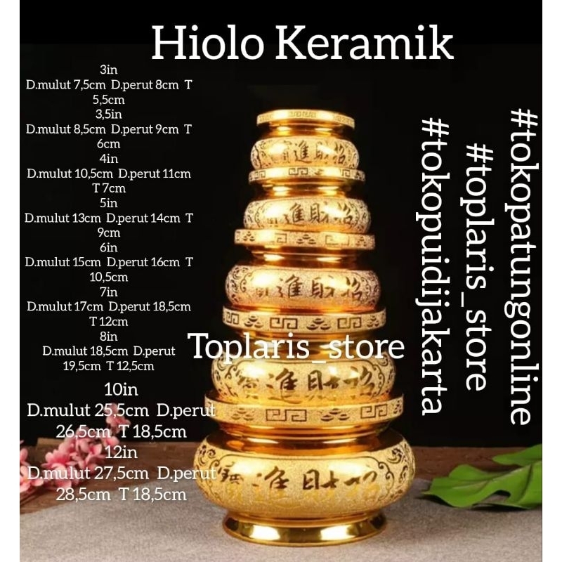 Hiolo Tempat Hio Emas Keramik uk 8in