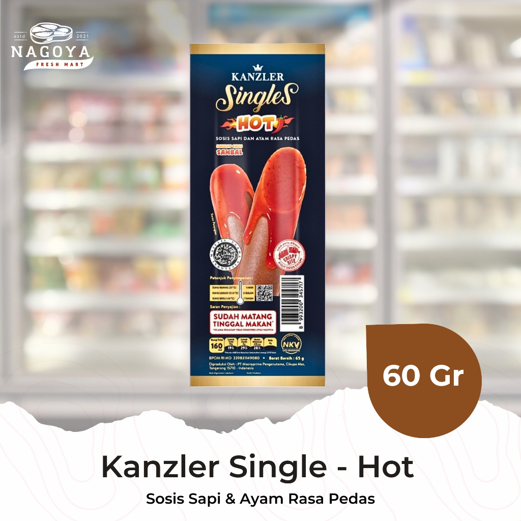 

Kanzler Single - Sosis Hot Pedas - 60 Gr | Sosis Sapi Ayam