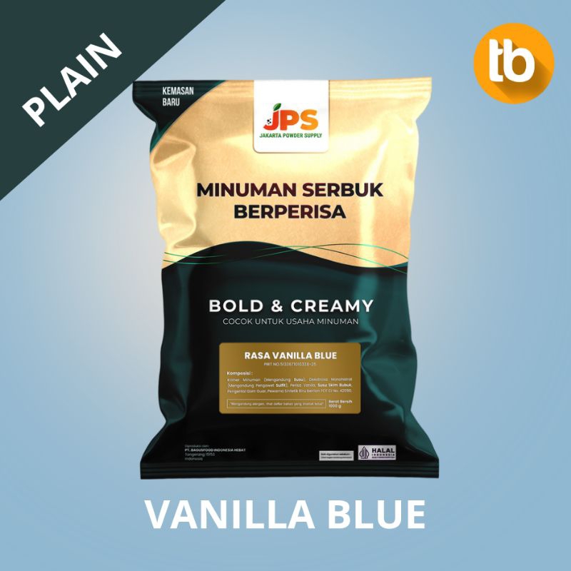 

JPS Powder Bubuk Minuman Serbuk Instan Rasa Vanilla Blue Plain Tanpa Gula 1Kg