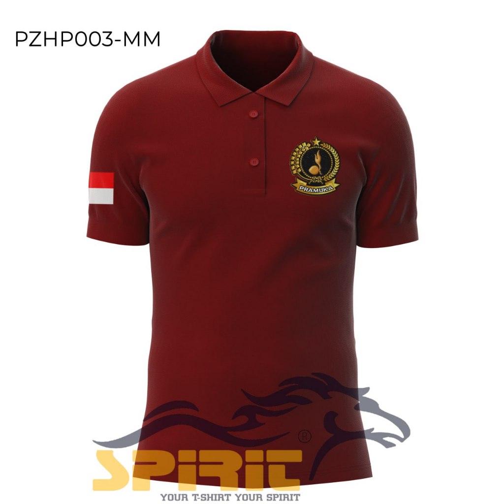 Baju Pramuka Lapangan Kaos Polo Shirt Pramuka Scout Pembina Pria Wanita Lengan Pendek Premium