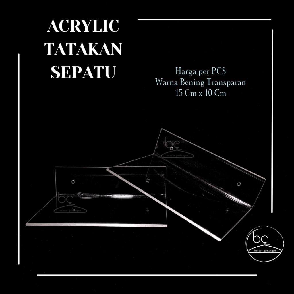 Tatakan Sepatu Display Akrilik Sepatu Tempel Dinding Stand Sepatu Pajangan Toko Display Tembok - BH