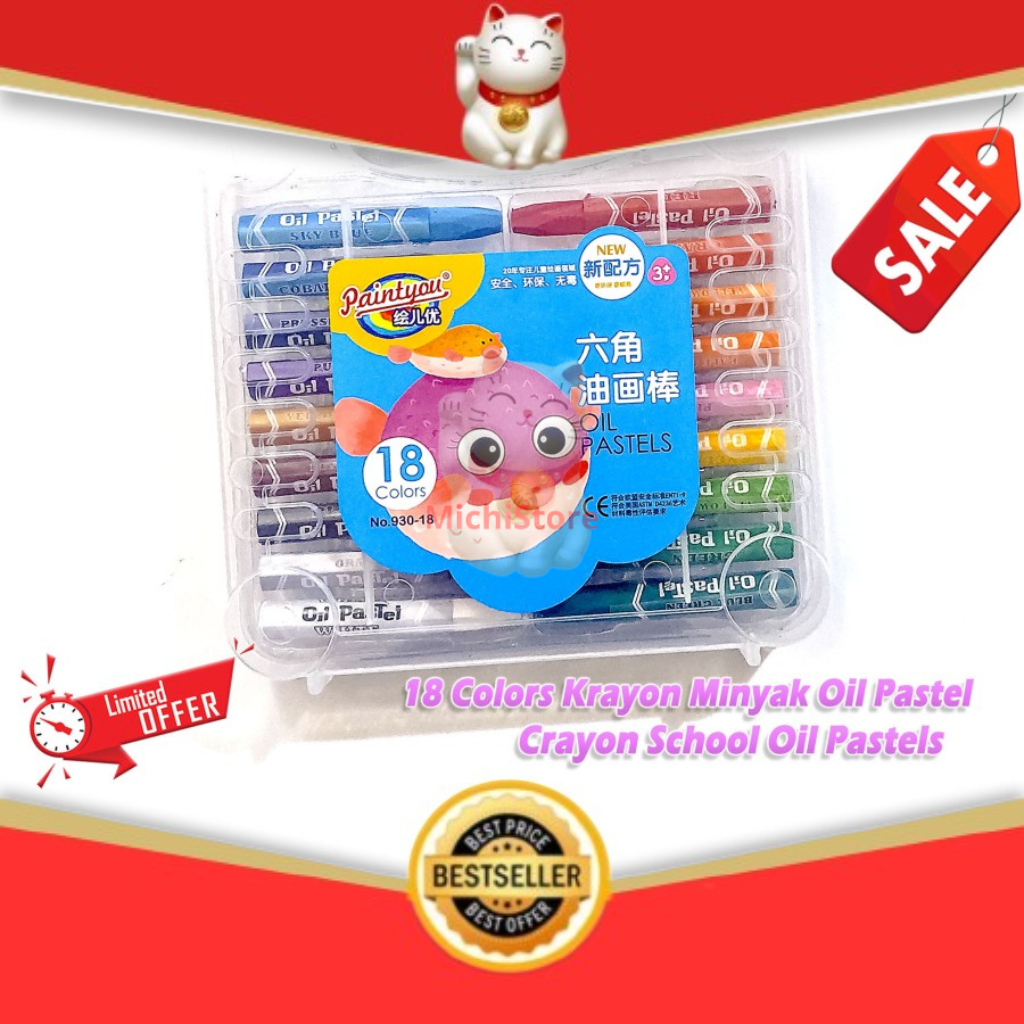 

MU - 0861 - 18 Colors Krayon Minyak Oil Pastel Crayon School Oil Pastels