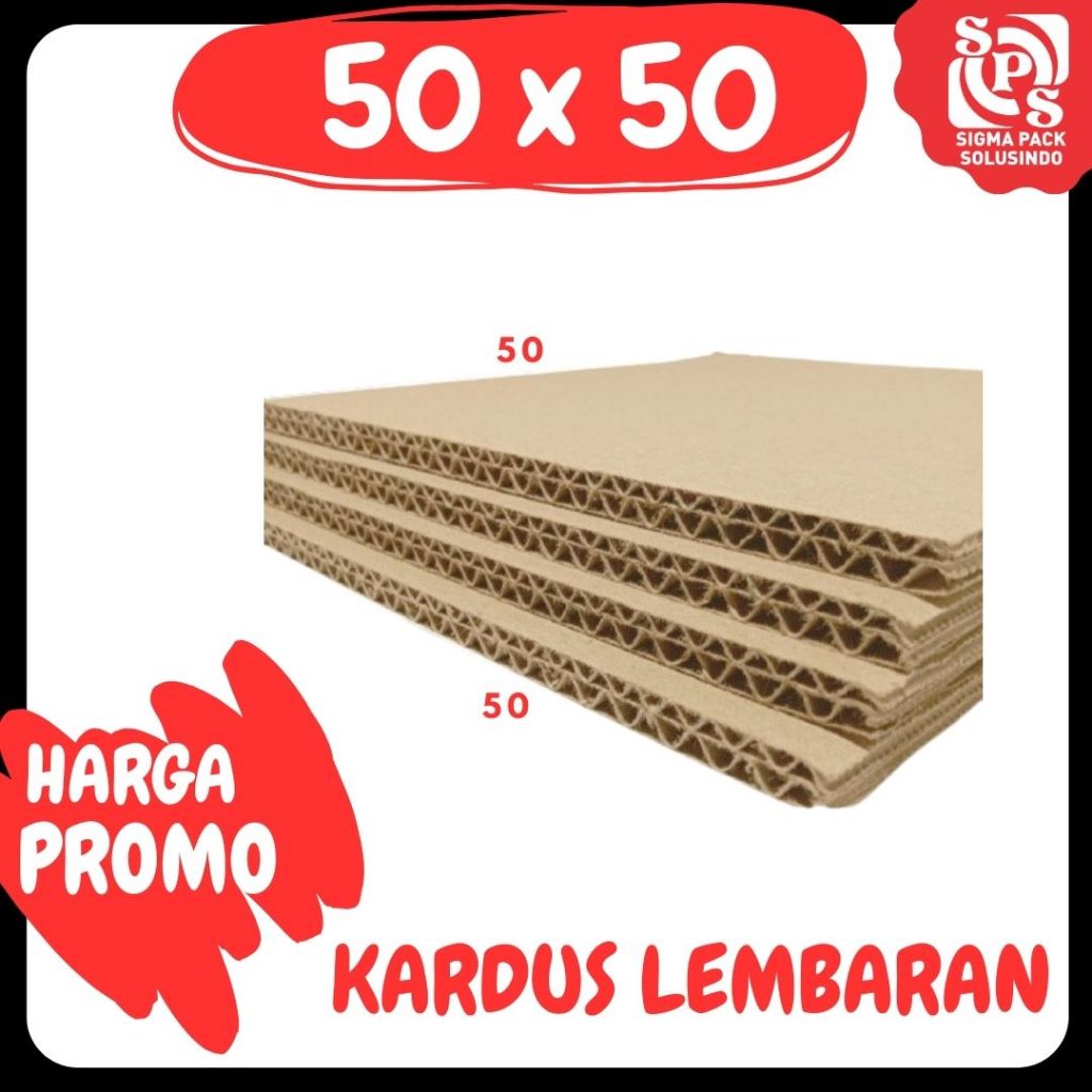 

Sheet Lembaran 50x50 / 50x40 / 50x30 / 50x20 / 50x10 Kardus Polos Double Wall Coklat Karton