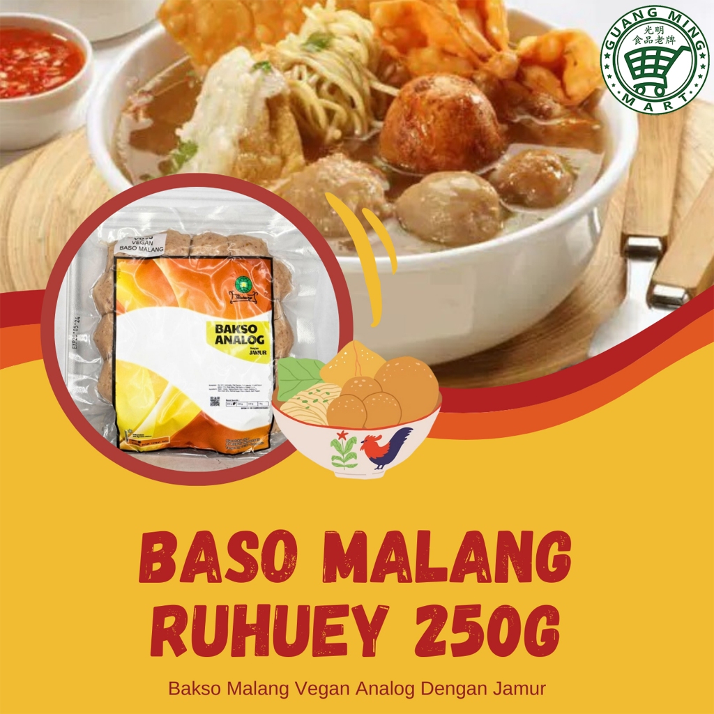 

Baso Malang Ruhuey 250g / Bakso Malang Vegan Analog Dengan Jamur