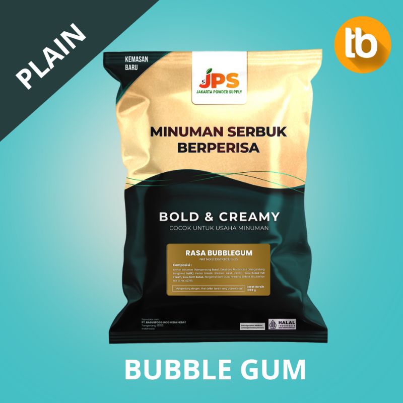

JPS Powder Bubuk Minuman Serbuk Instan Rasa Bubble Gum Plain Tanpa Gula 1Kg