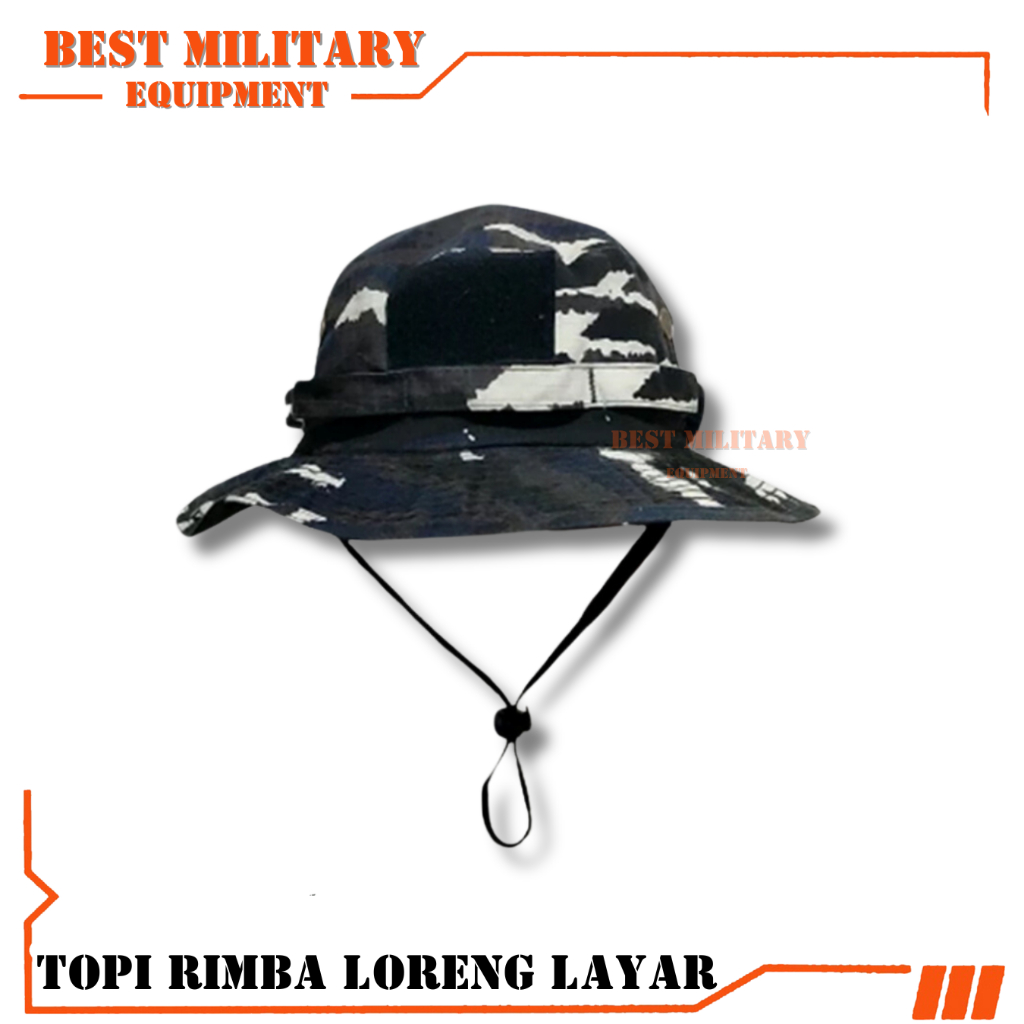 TERMURAH TOPI RIMBA LORENG LAYAR / TOPI BULAT DORENG LAYAR / TOPI JUNGLE HAT / PRODUK ORIGINAL