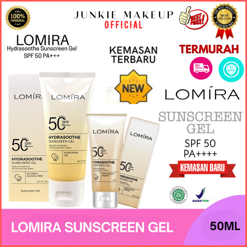 𝗝𝗨𝗡𝗞𝗜𝗘 𝗠𝗔𝗞𝗘𝗨𝗣 - Lomira Sunscreen | Sunblok Wajah  | Sunscreen Gel LOMIRA HYDRASOOTHE SUNSCREEN SPF 5