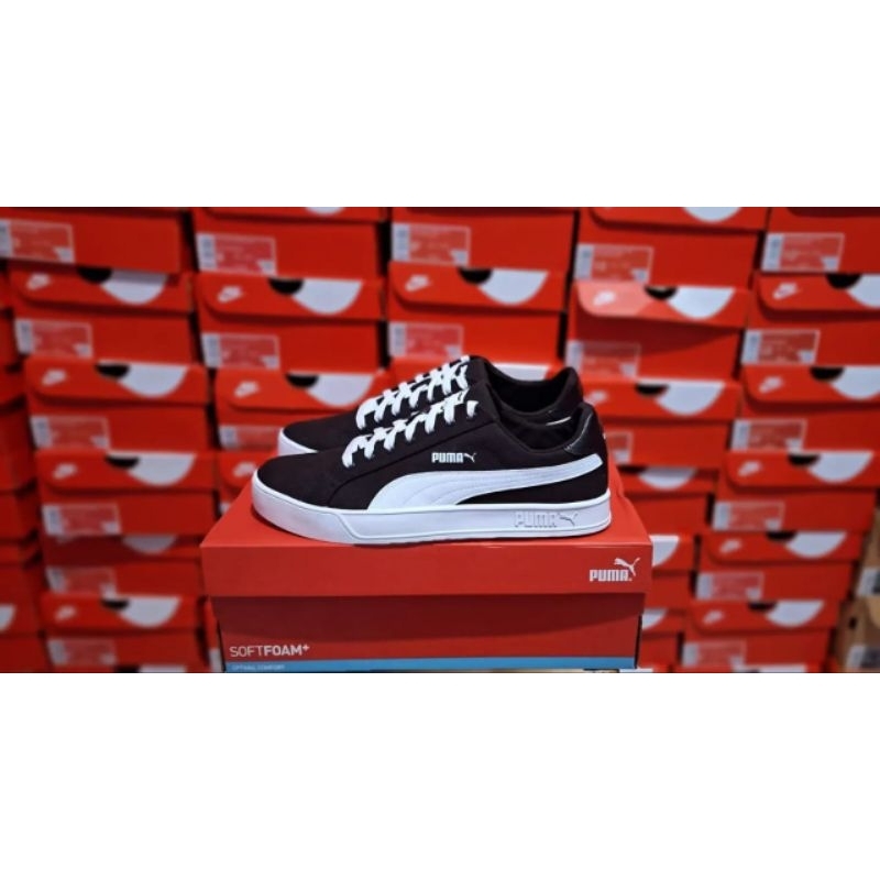 PUMA SMASH VULC BLACK WHITE