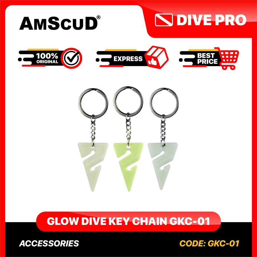 AMSCUD Glow Dive Key Chain GKC-01 - Cyan