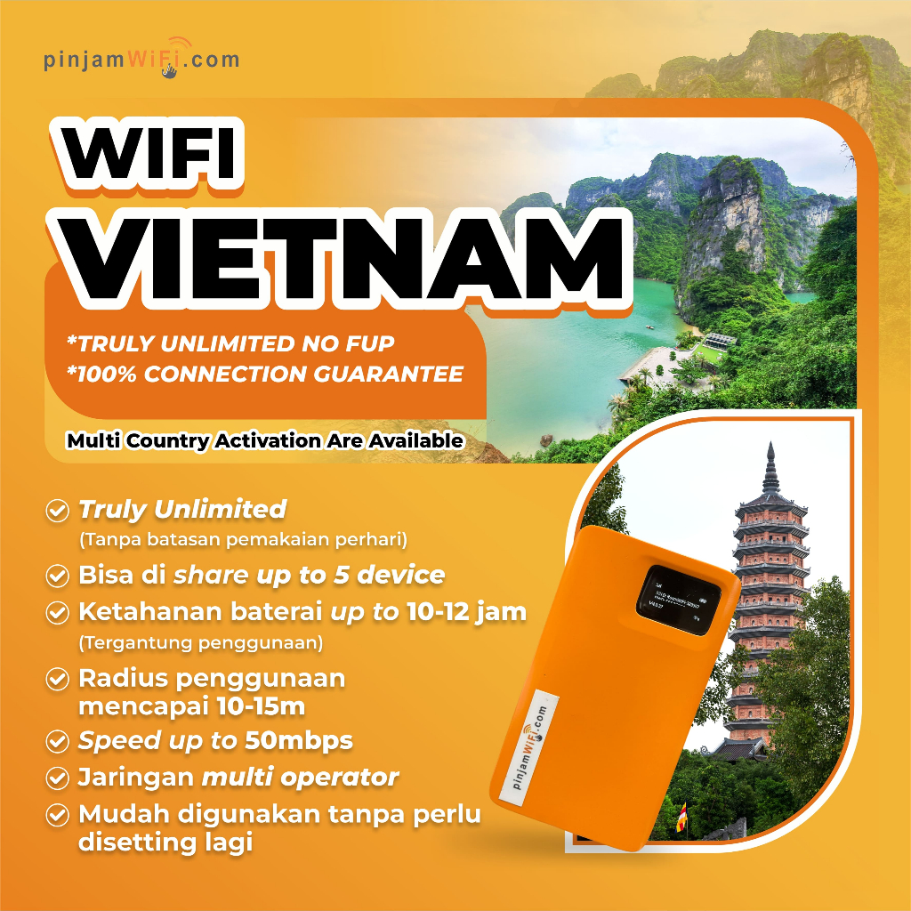 Pinjam Wifi Sewa Modem Portable Vietnam Harian - Truly Unlimited No Fup Daily