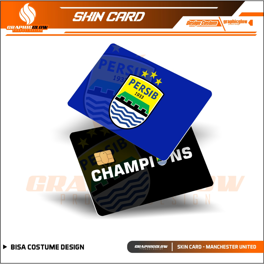 

STIKER PELINDUNG KARTU SKIN CARD ATM SIM KTP E-MONEY STICKER MOTIF PERSIB BANDUNG LEM KUAT ANTI GORES