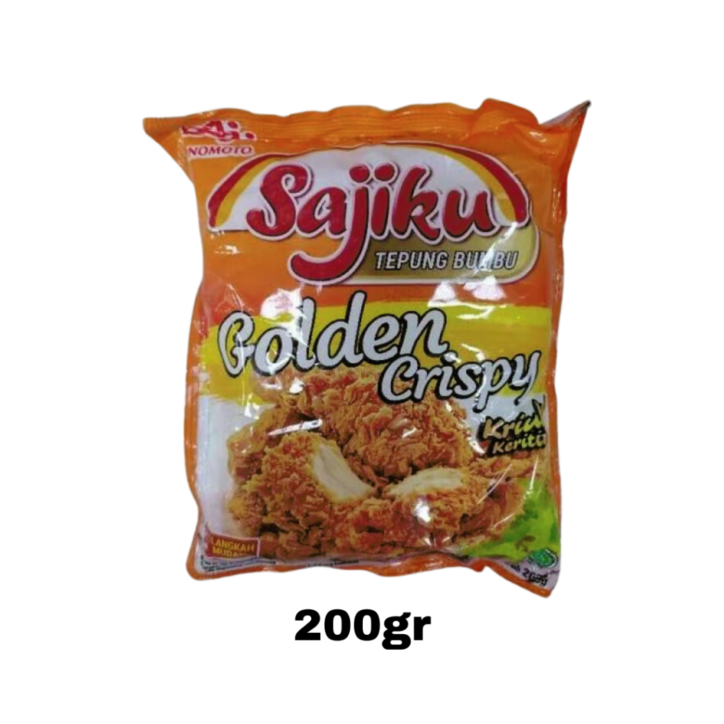 

Sajiku Tepung Golden Crispy 200g /Tepung Bumbu Serbaguna / Tepung Sachet Kentucky