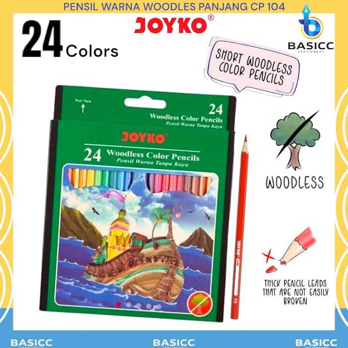 

Joyko Pensil Panjang 24 Warna Color Pencil CP-104 | @1Set=24Warna