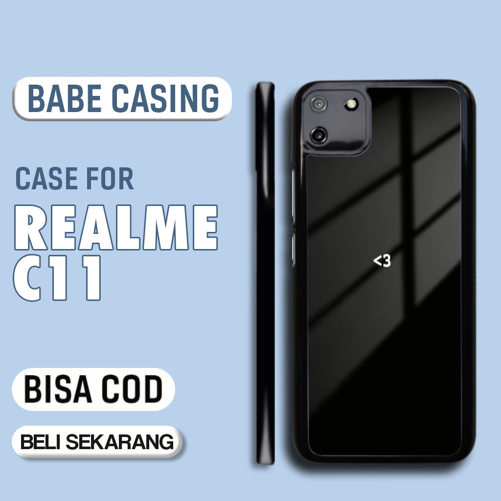 Case Realme C11 Terbaru - Casing Realme C11 - Motif Black cute - Hardcase Premium Glossy - Softcase 