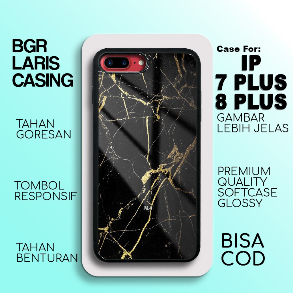 Case Ip 7 Plus / 8 Plus Terbaru - Ip 7 Plus/ 8 Plus - Motif Marmer Cute - Hardcase Premium Glossy - 