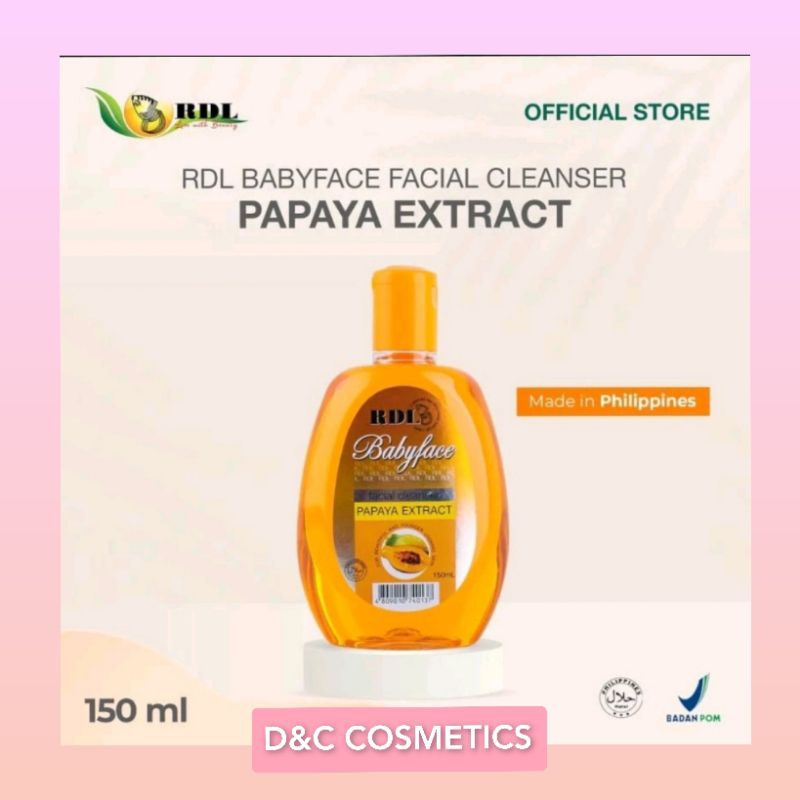 RDL FACIAL CLEANSER RDL PAPAYA EXTRACT PEMBERSIH WAJAH RDL ORIGINAL PEMBERSIH MUKA PAPAYA (200GR) OR