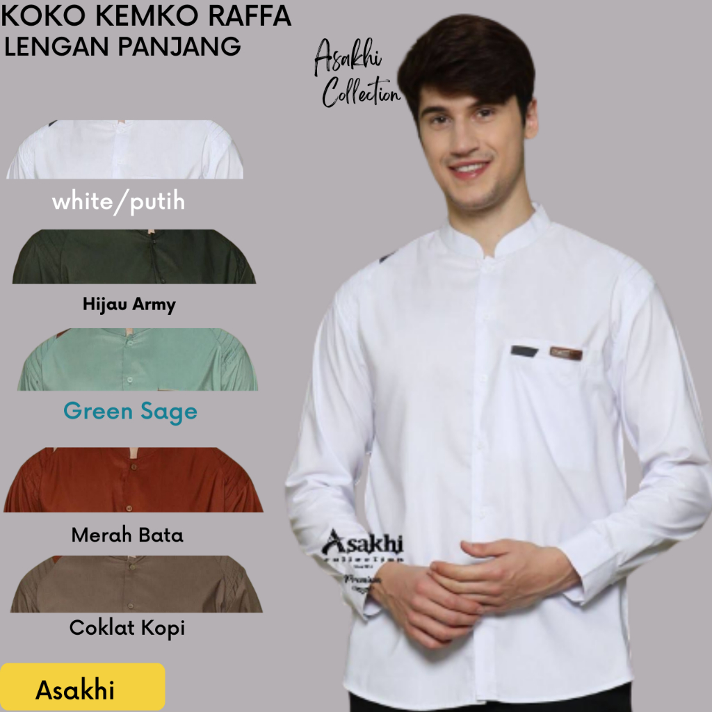 BAJU KOKO LENGAN PANJANG DEWASA PRIA KEREN DAN MODIS MOTIF RAFFA SLIM FIT M L XL XXL