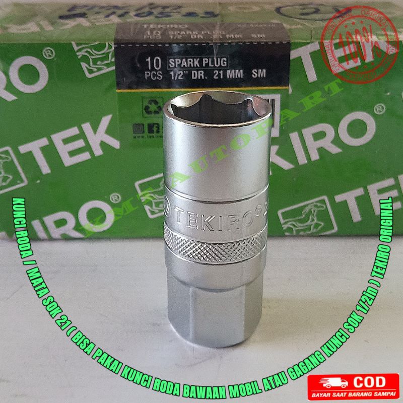 KUNCI RODA SOK TEKIRO 21 / anak kunci sok ukuran 21 cocok juga untuk kunci busi kijang dll yang mema