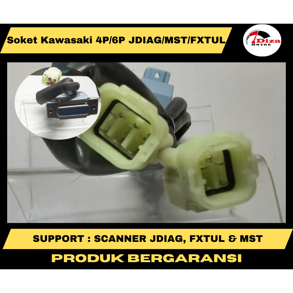 Termurah Adaptor soket diagnostik KAWASAKI 4P & 6P Support JDIAG, FXTUL, M100,qp KUNG ,MST 100/200