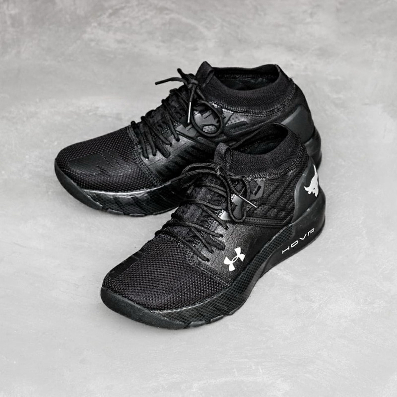 SEPATU UNDER ARMOUR PROJECT ROCK 2 ALLBLACK