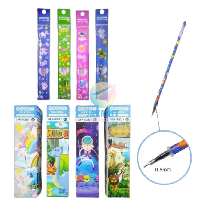 

MURMER 2 Pcs Refill Isi Ulang Segala Pulpen Gel Pen JOYKO GFRSQ321 Needle Tip NT 5 mm Hitam Black