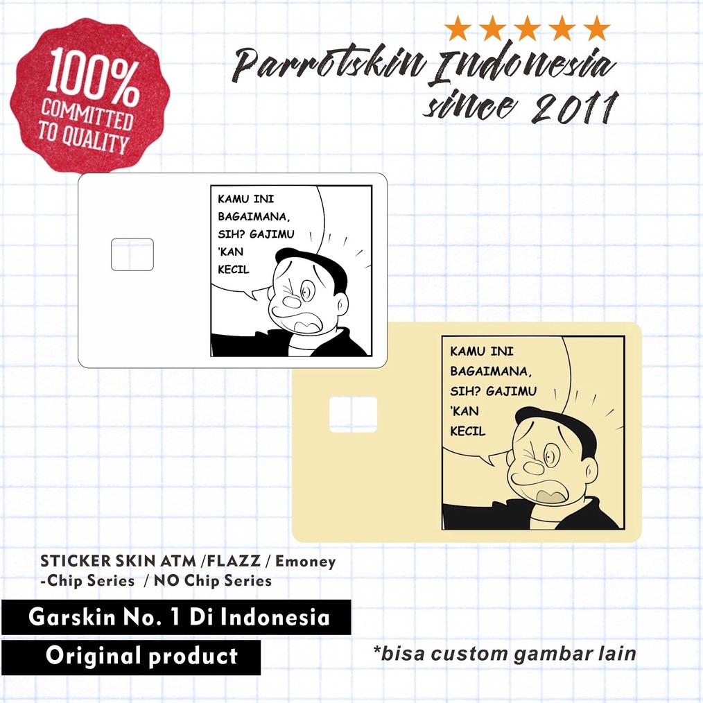 

PRODUK TERBARU Sticker Pelindung Kartu ATM SIM KTP Flazz Skin Card Komik Doraemon kamu miskin