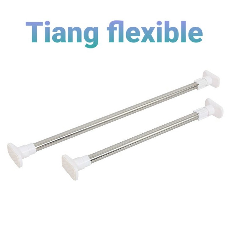 Terlaris Tiang tirai serbaguna fleksibelTiang gantungan stainless serbagunaTiang gantungan tanpa pak