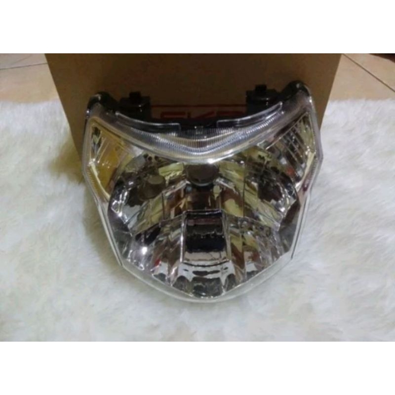 Headlamp Batok Kepala Lampu Depan Vega ZR Fullset Plus Mika Kaca Lampu Depan