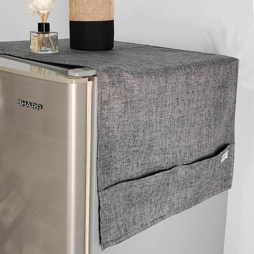 TUTUP KULKAS DENIM POLOS  /  TUTUP KULKAS KAIN AESTHETIC /COVER KULKAS MINIMALIS / TAPLAK KULKAS  / 