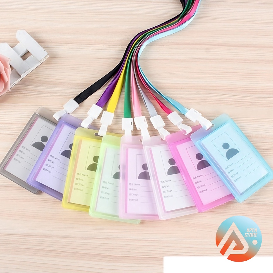 

CUCIGUDANG APEN Name Tag Id Card Transparant Gantungan Kartu Nama Plastik Vertical Lanyard Potrait Motif Polos Warna Warni Tanda Pengenal Bening Horizontal Barang Unik Murah Lucu Peralatan Kantor