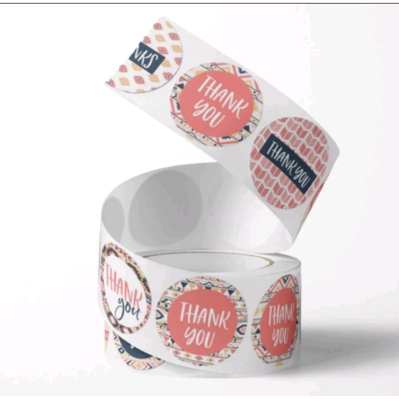 

500 Pcs Stiker Thank You / 1 Roll Stiker Thank You / Sticker Thankyou