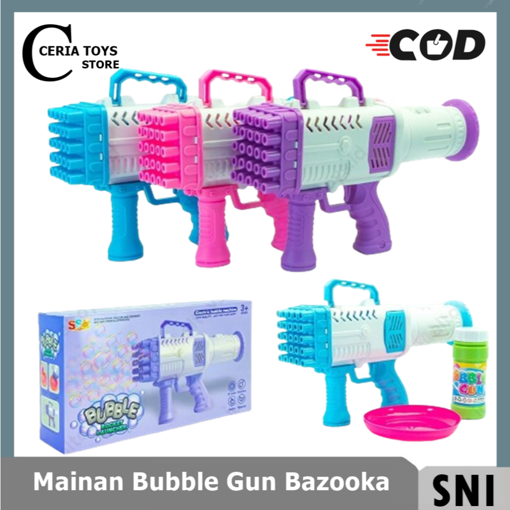 Mainan Anak Bubble Gun Bazoka Basoka / Mainan Tembak Tembakan Balon Gelembung Sabun