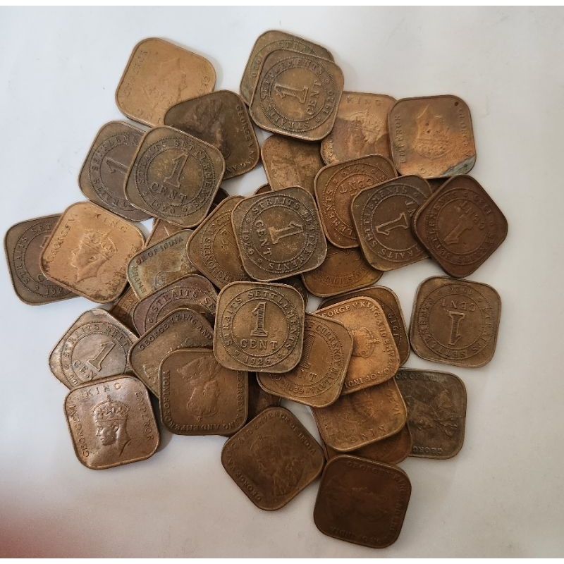 koin 1 Cent Straits Settlements King George V tahun 1919 sd 2926