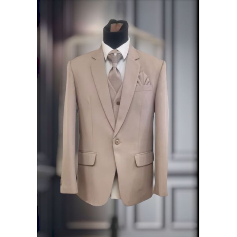 JAS PENGANTIN PRIA CREAM DOP/JAS WEDDING KREM DOF/JAS FORMAL PRIA WARNA CREAM DOP