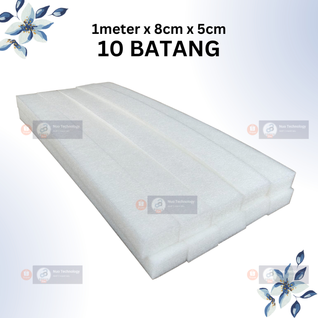 Busa Dekorasi 10 Batang Panjang 1 Meter Busa Elastis Busa Bunga Foam Dekorasi