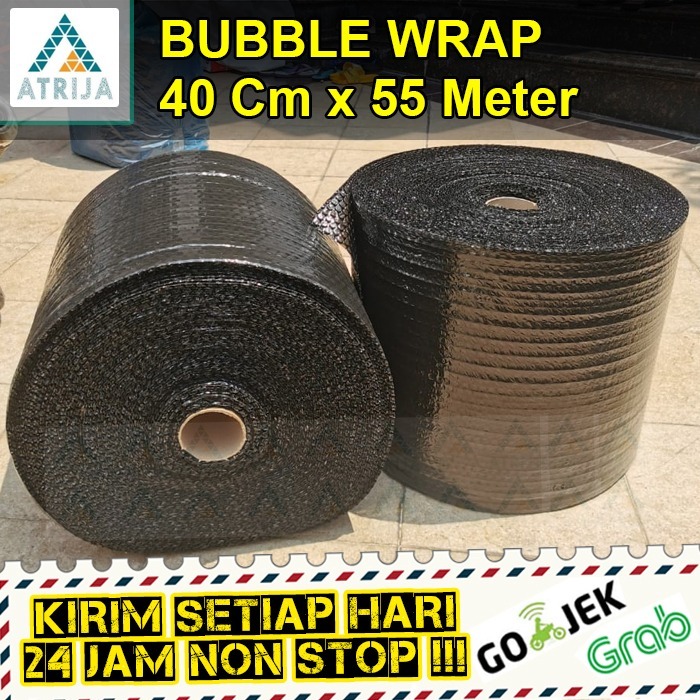 

BUBBLE WRAP HITAM 40 CM x 55 METER - PLASTIK PACKING - CONE