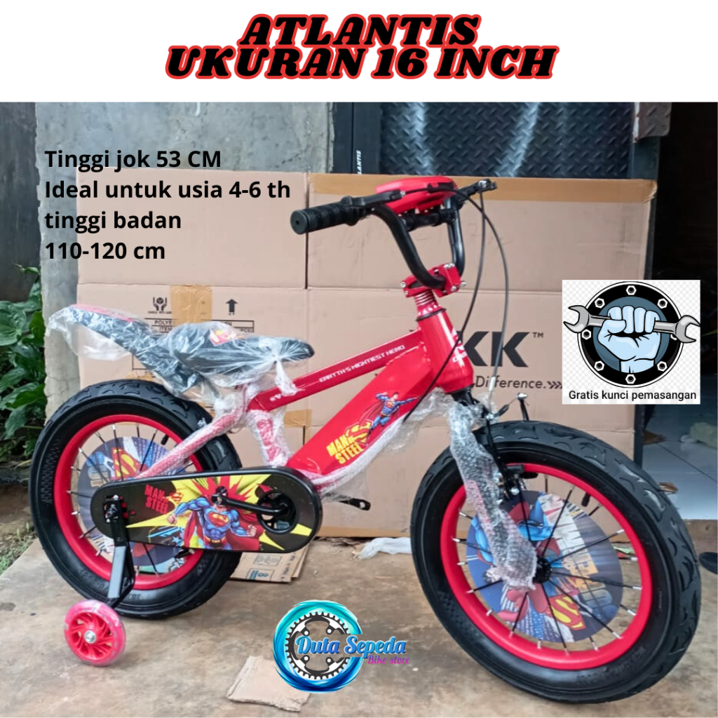 Sepeda anak laki ukuran 16 inch ban 16 x 3.0