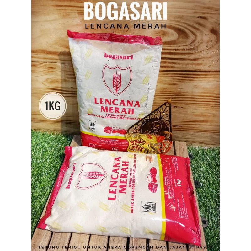 

Tepung Terigu Bogasari Lencana Merah 1kg 1pcs