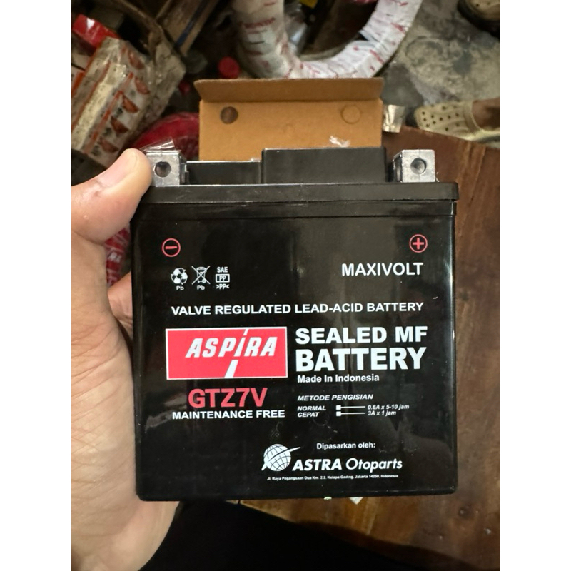 GtZ7V aki aspira gtz7v  12v 6 ampere Aki GTZ7V Original Astra Aspira Nmax New Aerox Lexi Klx 150 Cb1