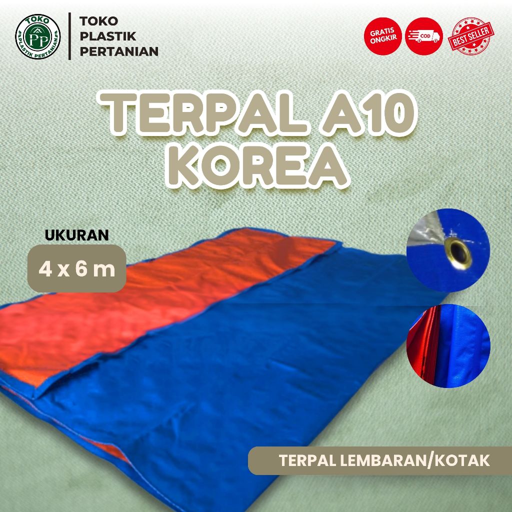 Terpal Plastik Ukuran 4x6 Type A10 Biru Oren Korea Diamond