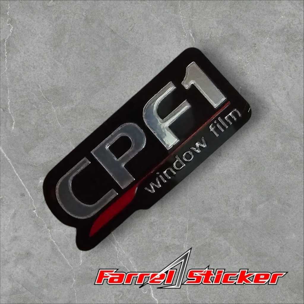 Stiket CPF1 kaca film sticker eblem emboss CPF1 window film