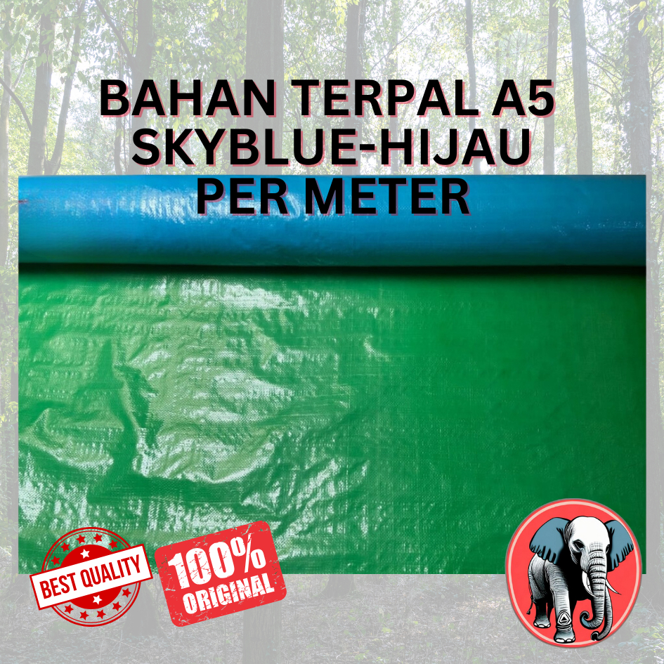 Bahan Terpal A5 Skyblue-Hijau Per Meter min. klik 8 X ( 2 x 4 meter )bonus biji tanaman