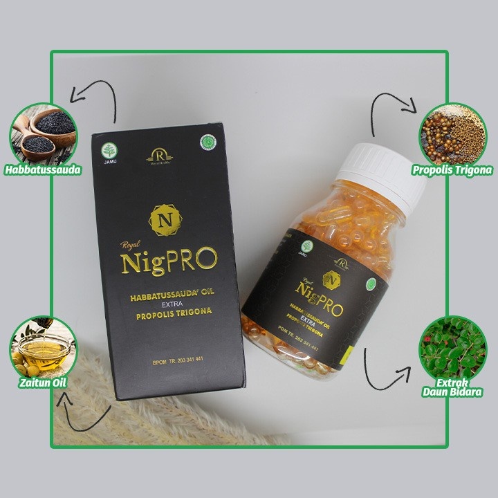 Gigikbunga Nigpro Kapsul Habbatussauda Ekstra Propolis Trigona Vitamin
