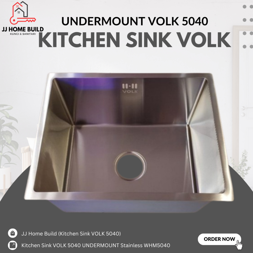 Kitchen Sink VOLK 5040 / Bak Cuci Piring UNDERMOUNT Stainless Steel/ WHM5040