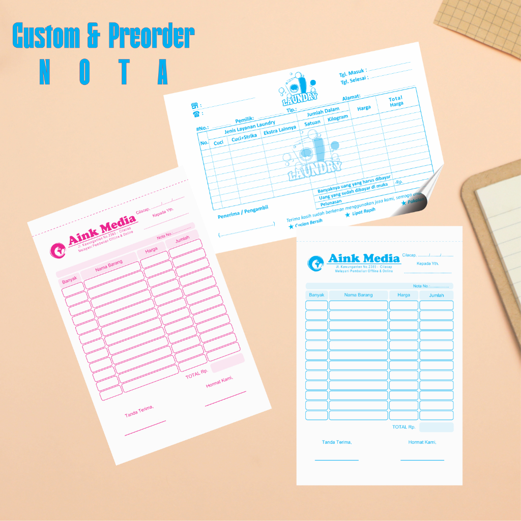 

Custom CETAK NOTA / CUSTOM untuk 80 BUKU NOTA