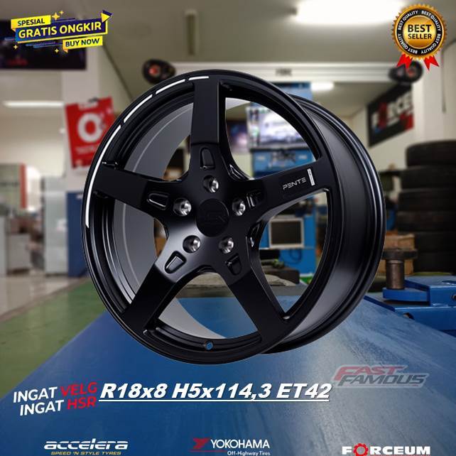 velg mobil r18 palang 5 baut 5x114,3 hsr wheel bisa untuk Civic, Camry dll