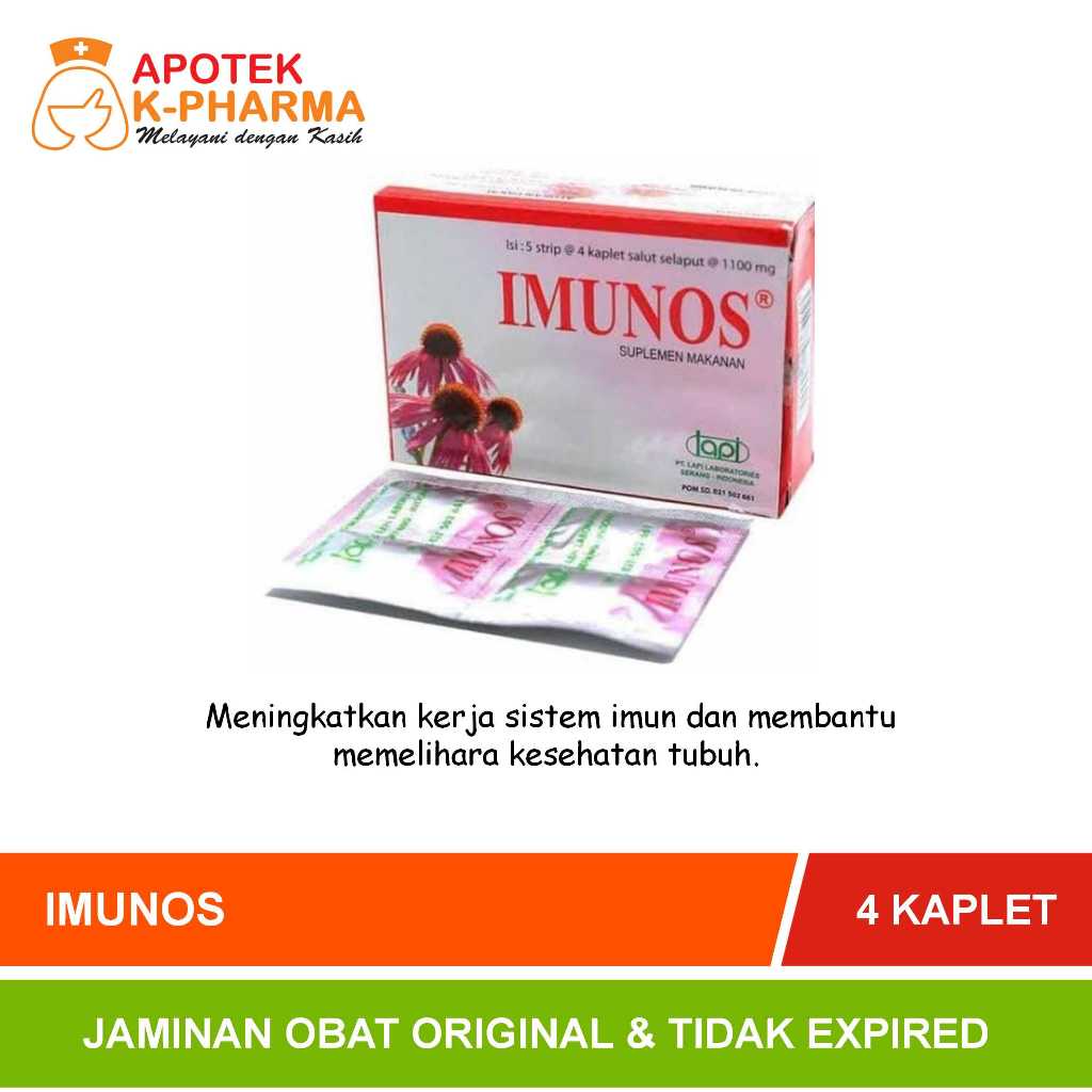 Imunos Strip Isi 4 Tablet Obat Original