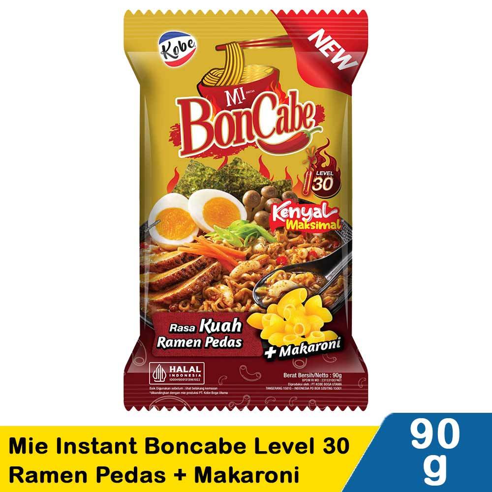 

Kobe Mie Instant Boncabe Level 30 Ramen Pedas + Makaroni 90G