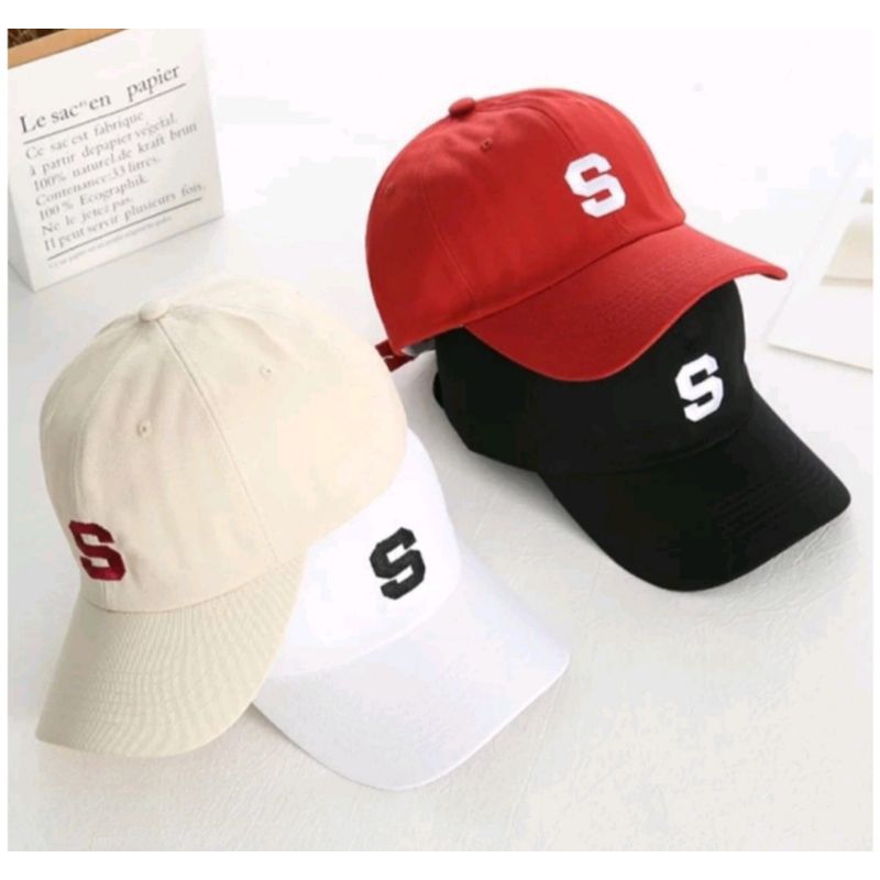 TOPI Unisex Hat Soft Material Logo S Baseball Cap/ Topi Distro Terbaru Pria Wanita